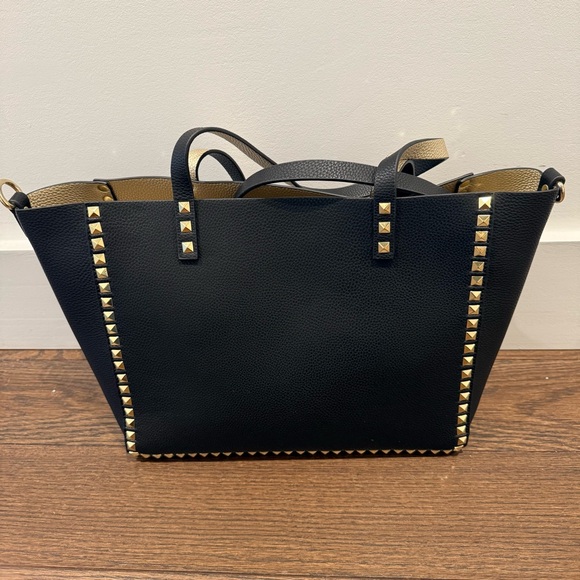 INZI Black & Gold Stud Accent Shoulder Tote (2 Bags in 1) - Picture 3 of 7